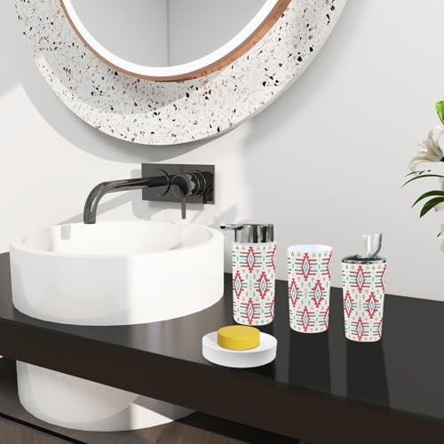 Boho Tribal Bathroom Accessory Set 6 Piece 1