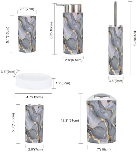 Boho Gold Bathroom Accessories Set 6 Piece 1