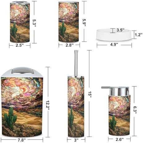 6 Piece Bathroom Accessories Set Boho Decor 1