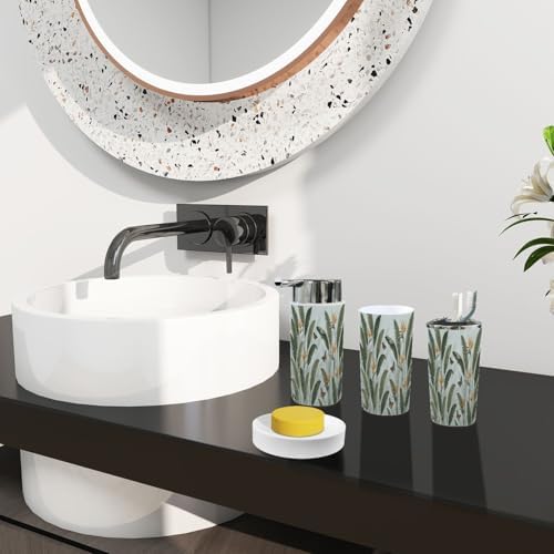 Boho Tropical Bathroom Accessories Set 6 Pieces