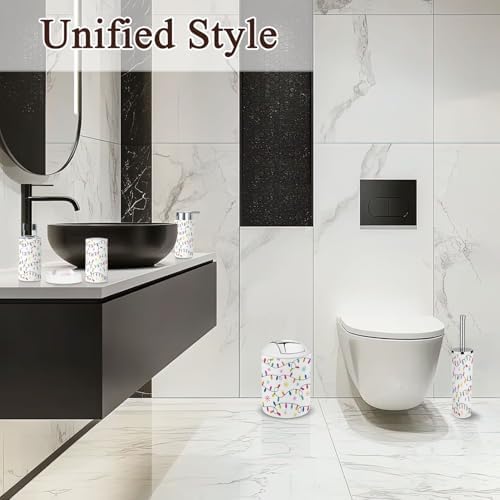 6 Piece Bathroom Accessories Set with Christmas Light Snowflakes Design