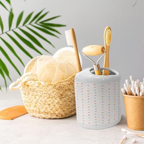 Ambesonne Polka Dot Soap Dispenser Toothbrush Holder Set 2 Pcs