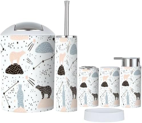 Modern 6-Piece Bathroom Accessories Set with Sleek Design