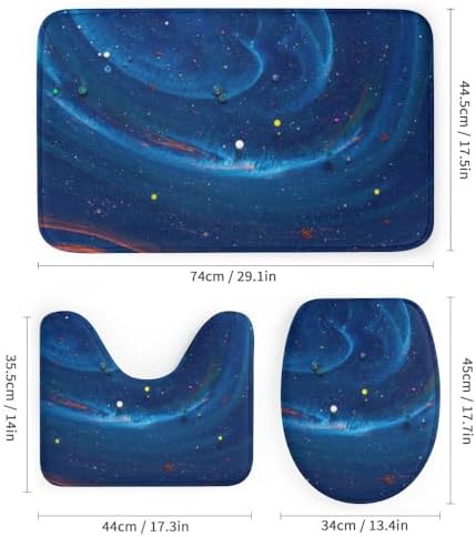 Kuizee 4-Piece Shower Curtain Set with Non-Slip Rugs 1