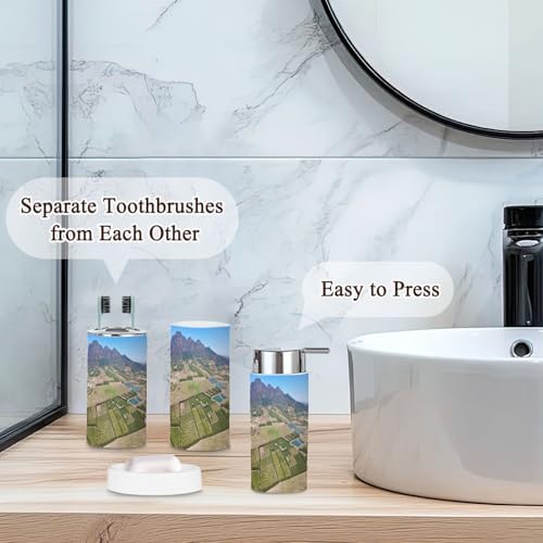 6 Piece Boho Bathroom Accessories Set with Vineyards View