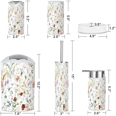 6 Piece Wildflower Bathroom Accessories Set 1