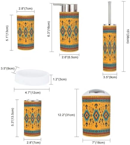 Boho Bathroom Accessory Set with 6 Pieces 1