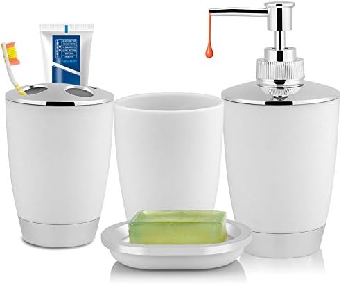 Hapivida 4 Piece Bathroom Accessory Set White 1