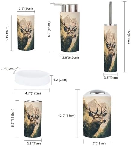 Boho Bathroom Accessory Set 6 Piece Modern Nature Design