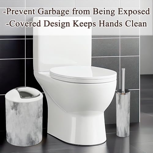 6 Piece Bathroom Accessories Set White Concrete Texture
