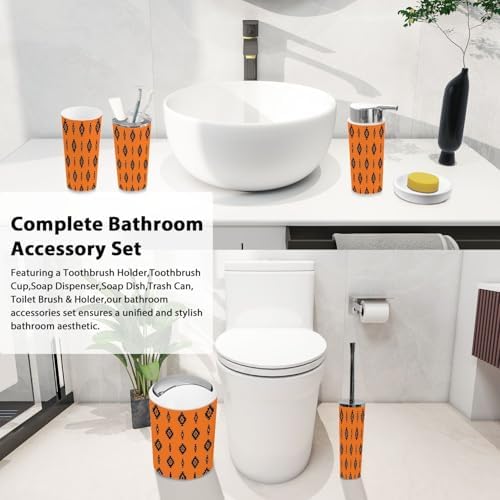 Boho Bathroom Accessory Set 6 Piece Tribal Design