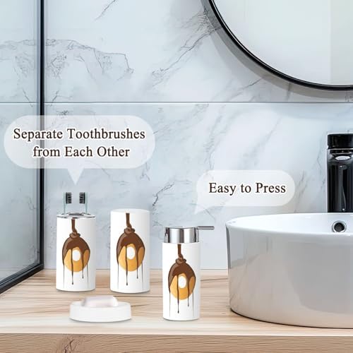 6 Pcs Cartoon Donut Dripping Chocolate Bathroom Accessories Set