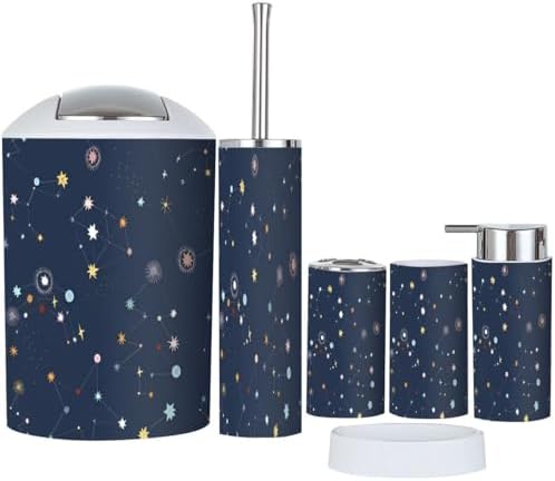 Whimsical Fairy Rainbow Bathroom Accessories Set 6 Pcs