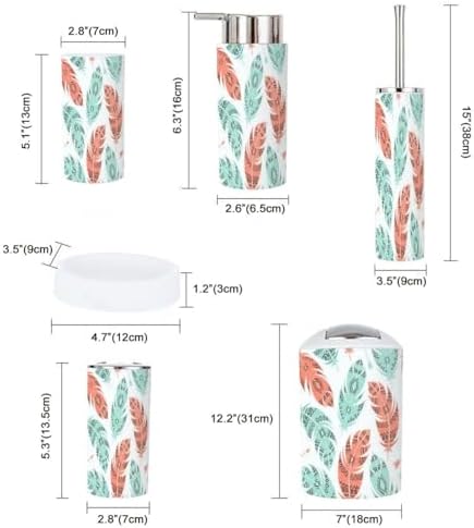Bathroom Accessories Set 6 Pcs Modern Durable Storage