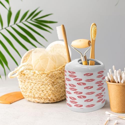 Ambesonne 2 Pc Ceramic Soap Toothbrush Holder Set