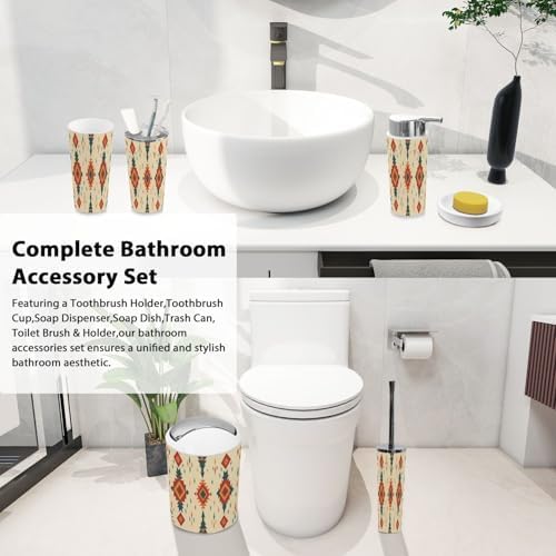 Boho Bathroom Accessory Set 6 Piece