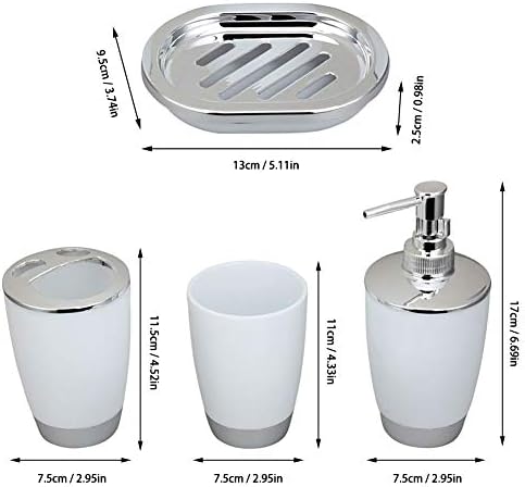 Wilove 4Pcs Set Plastic Bathroom Accessories