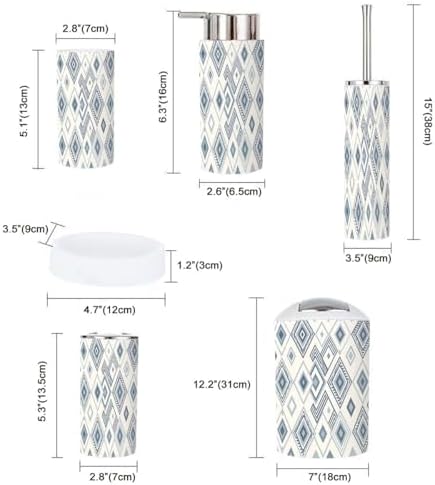 Boho Navajo Bathroom Accessory Set 6 Piece