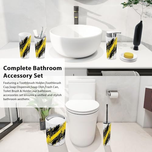 Boho Abstract 6 Piece Bathroom Accessories Set