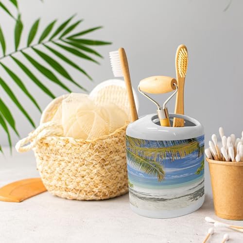 Ambesonne Ceramic Soap Toothbrush Holder Set