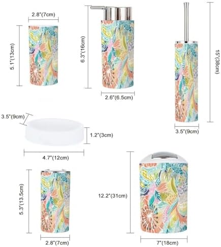 Bathroom Accessories Set 6 Pcs Modern Minimalist