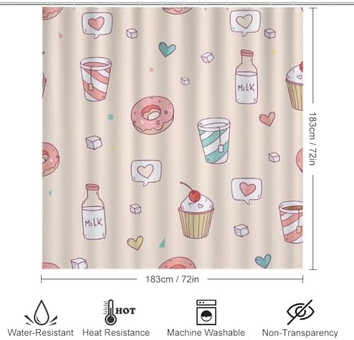 Kuizee 4 Piece Shower Curtain Set with Rugs and Hooks 1