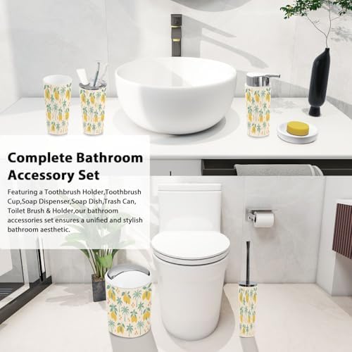 Boho Trash Can Set 6 Piece Bathroom Accessories
