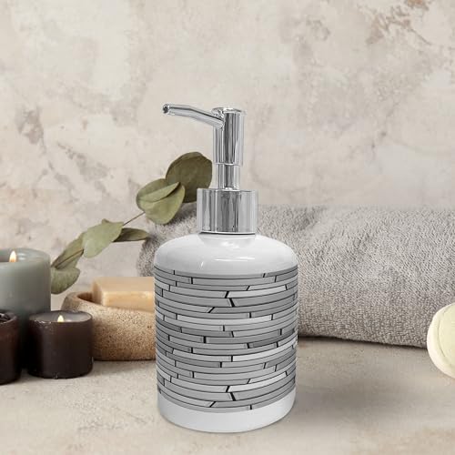 Ambesonne Grey Ceramic Soap Toothbrush Holder Set 1