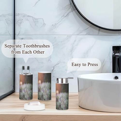 6 Piece Lavender Sunset Bathroom Accessories Set