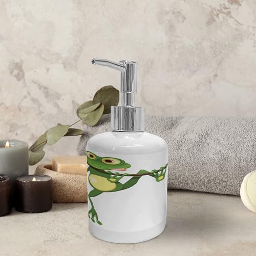 Ambesonne Little Frog Soap Toothbrush Holder Set 2 Pcs Green White Yellow