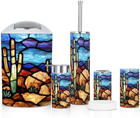 6 Piece Desert Stained Glass Bathroom Set
