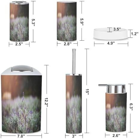 6 Piece Lavender Sunset Bathroom Accessories Set