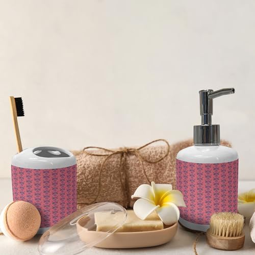 Ambesonne Ethnic Soap Dispenser Toothbrush Holder Set