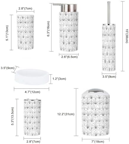 Boho Art Bathroom Accessory Set 6 Piece 1