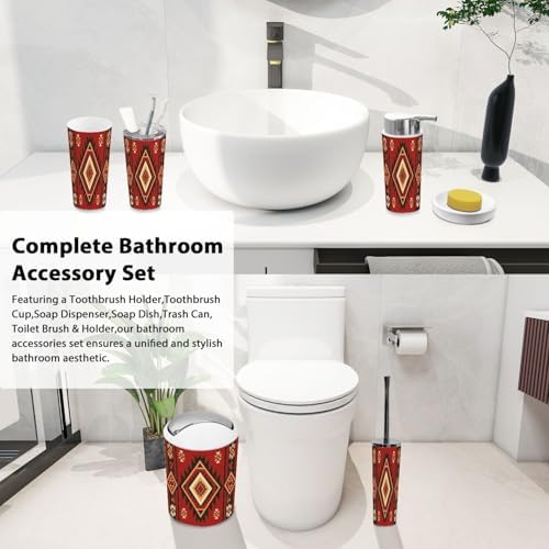 Boho Native Bathroom Accessory Set 6 Piece