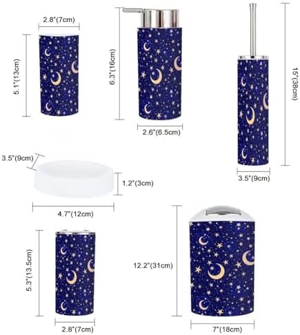 Starry Night Sky Bathroom Accessories Set 6 Pcs