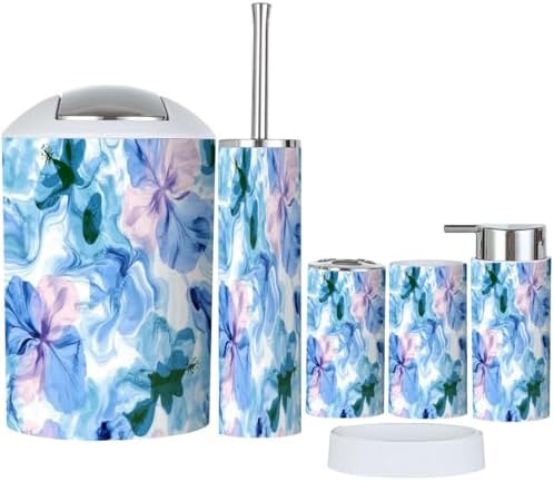 Boho Abstract Bathroom Accessory Set 6 Piece 1
