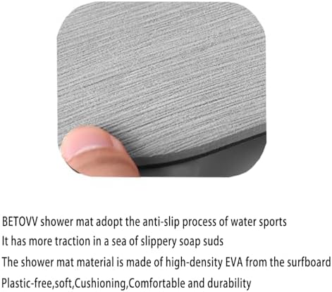 BETOVV Cushioned Shower Mat - Non-Slip Textured Extra Large
