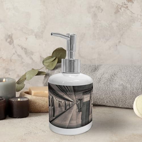Ambesonne Subway Soap Toothbrush Holder Set Warm Taupe