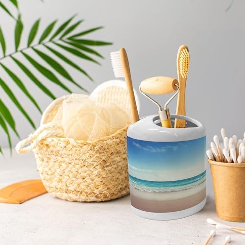 Ambesonne Seashore Soap Toothbrush Holder Set 2 Pcs Ceramic