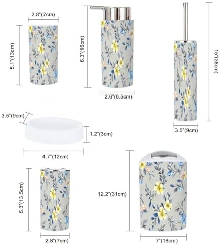 TRANQDEHOM 6-Piece Boho Bathroom Accessory Set 1
