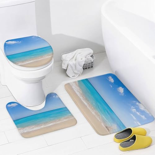 Kuizee 4 Piece Shower Curtain Set with Rugs 72x72 Inch 1