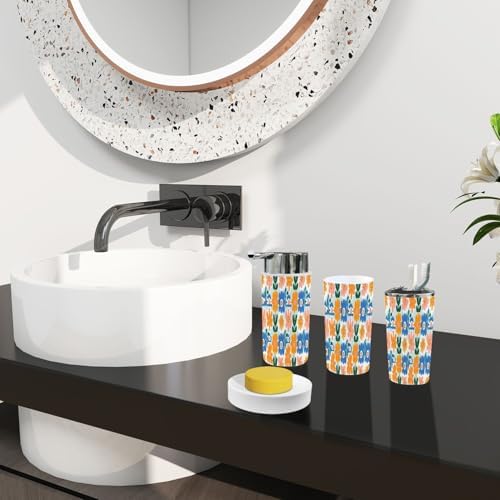 Boho Floral Bathroom Accessory Set 6 Piece