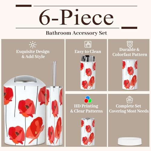 Boho Bathroom Accessories Set 6 Piece Modern