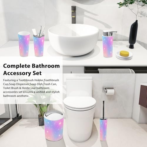 Boho Rainbow Bathroom Accessory Set 6 Piece