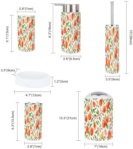 Boho Bathroom Accessory Set 6 Piece Tropic Style