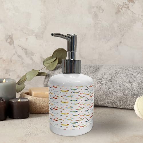 Ambesonne Vibrant Soap Toothbrush Holder Set 2 Pcs Ceramic Modern Doodle Design