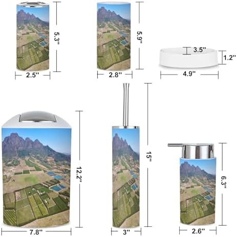 6 Piece Boho Bathroom Accessories Set with Vineyards View