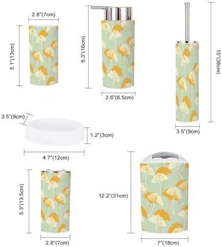 Japanese Style 6 Pcs Bathroom Accessories Set 1