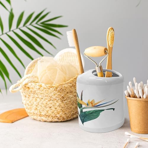 Ambesonne Tropical Soap Toothbrush Holder Set Ceramic